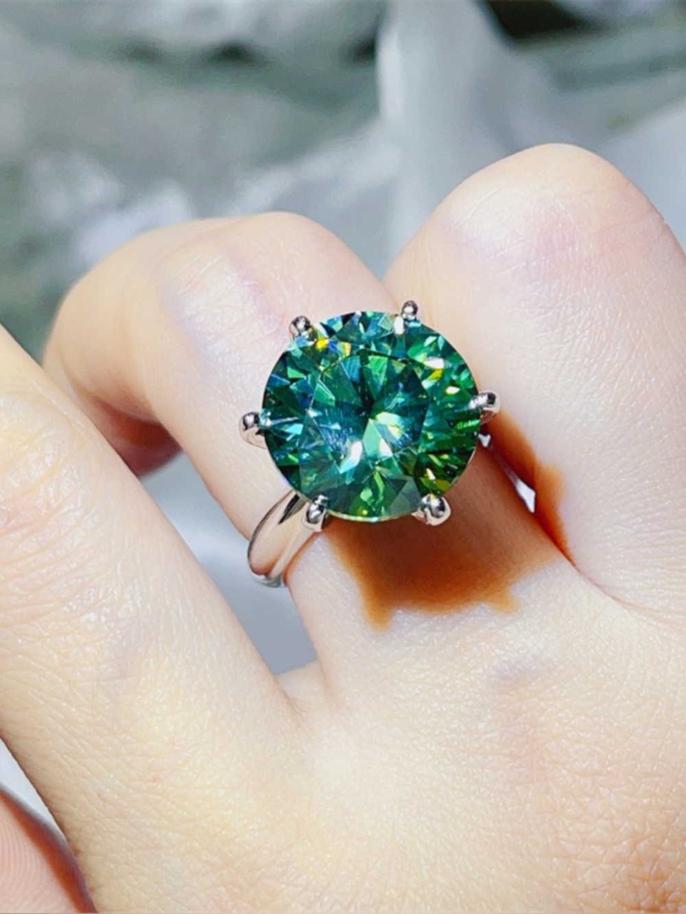 10 Carat Moissanite 925 Sterling Silver Ring